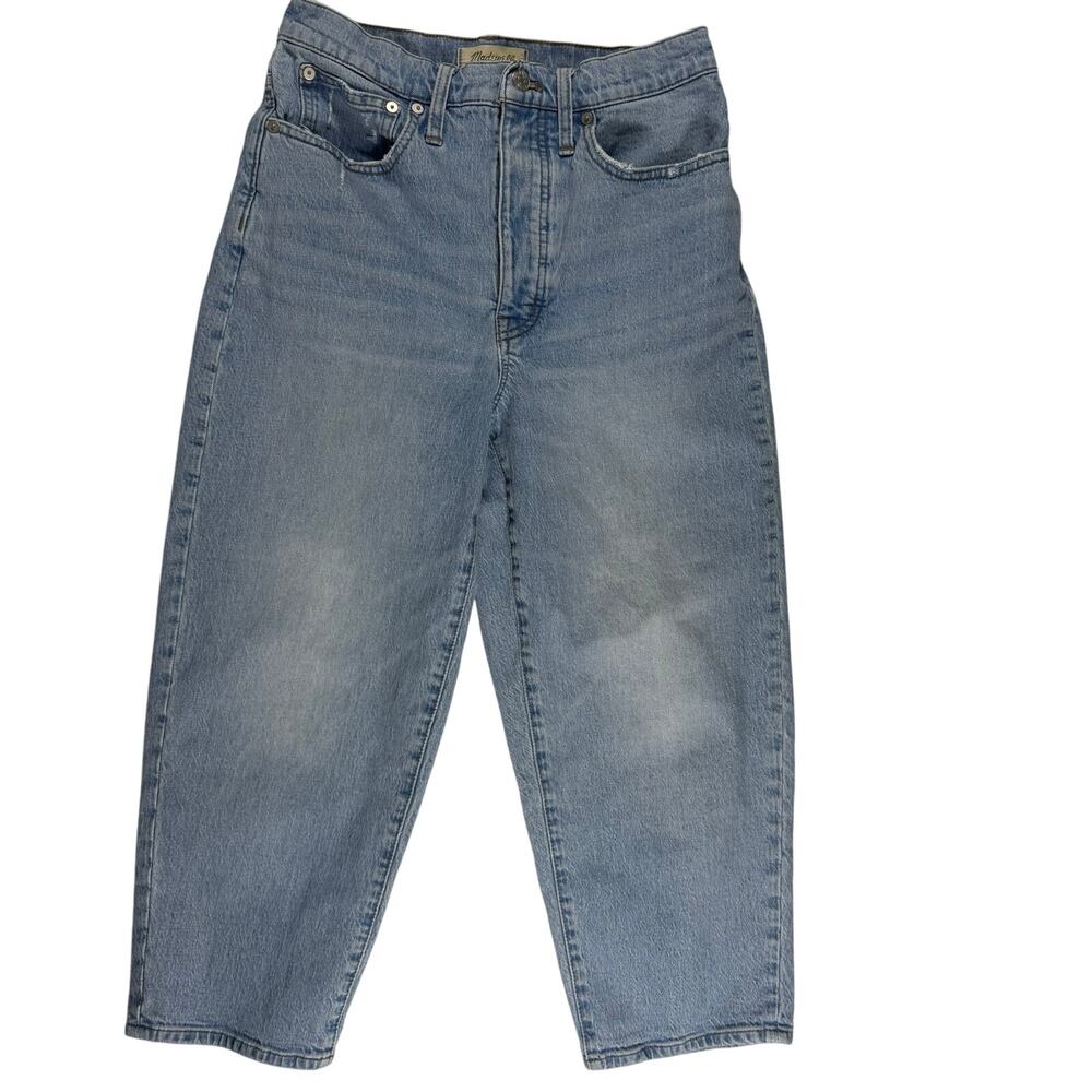 Madewell Women’s 27 Petite Balloon Cropped Denim Jeans Button Fly